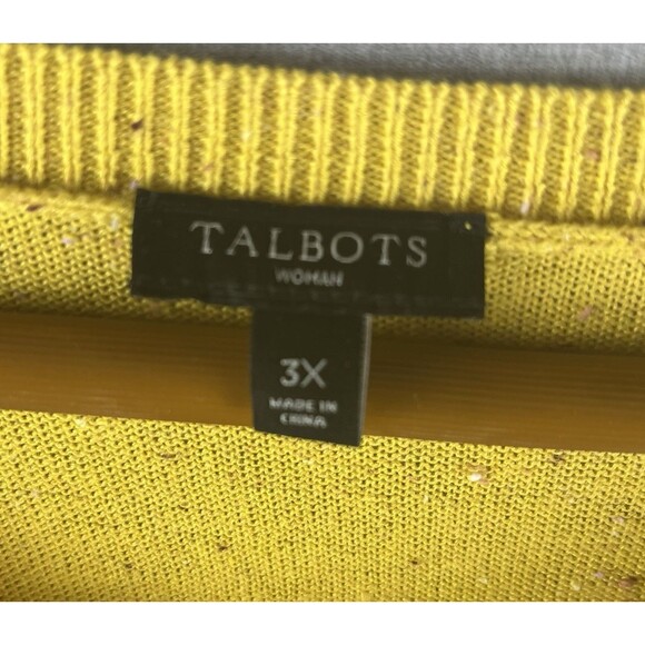 Talbots Plus Size 3X Sweater Mustard Yellow Gentleman Fox Novelty Fall Graphic - Picture 3 of 7